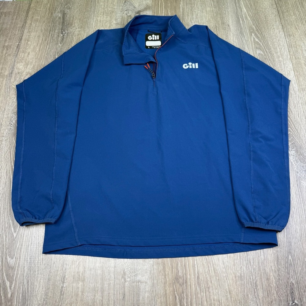 Gill Mens Blue Softshell Smock Stretch Lightweight 1/4 Zip Sweatshirts Size L
